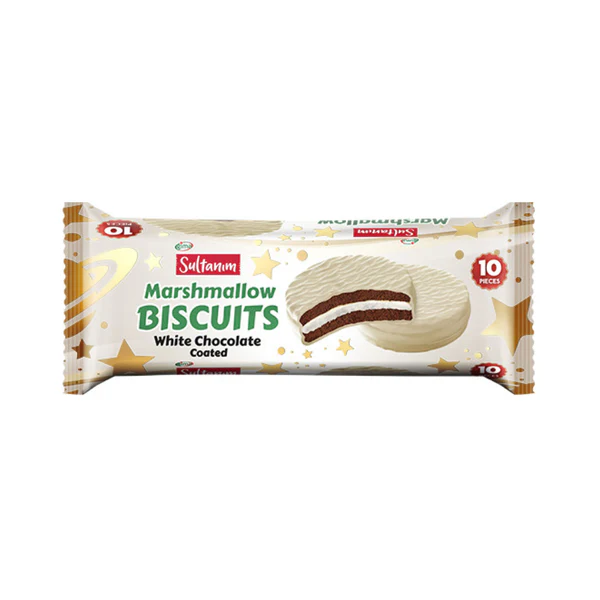 SULTANIM MARSHMALLOW BISCUITS WITH WHITE CHOCLATE COATED 220GM
