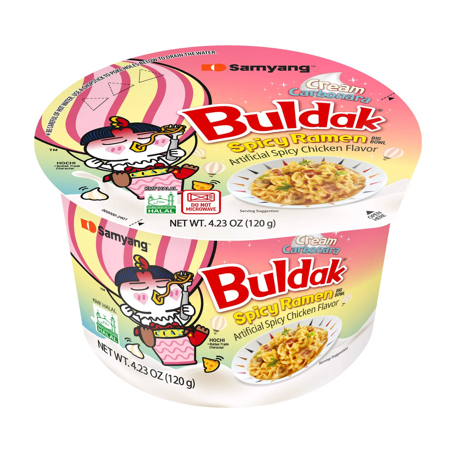 BULDAK CREAM CARBONARA  FLAVOUR RAMEN BIG BOWL 120GM