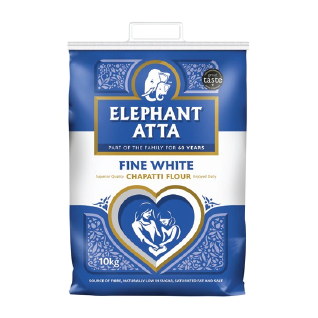 ELEPHANT ATTA FINE WHITE (CHAPATTI FLOUR) 10KG PM-&pound;9.69 (R)