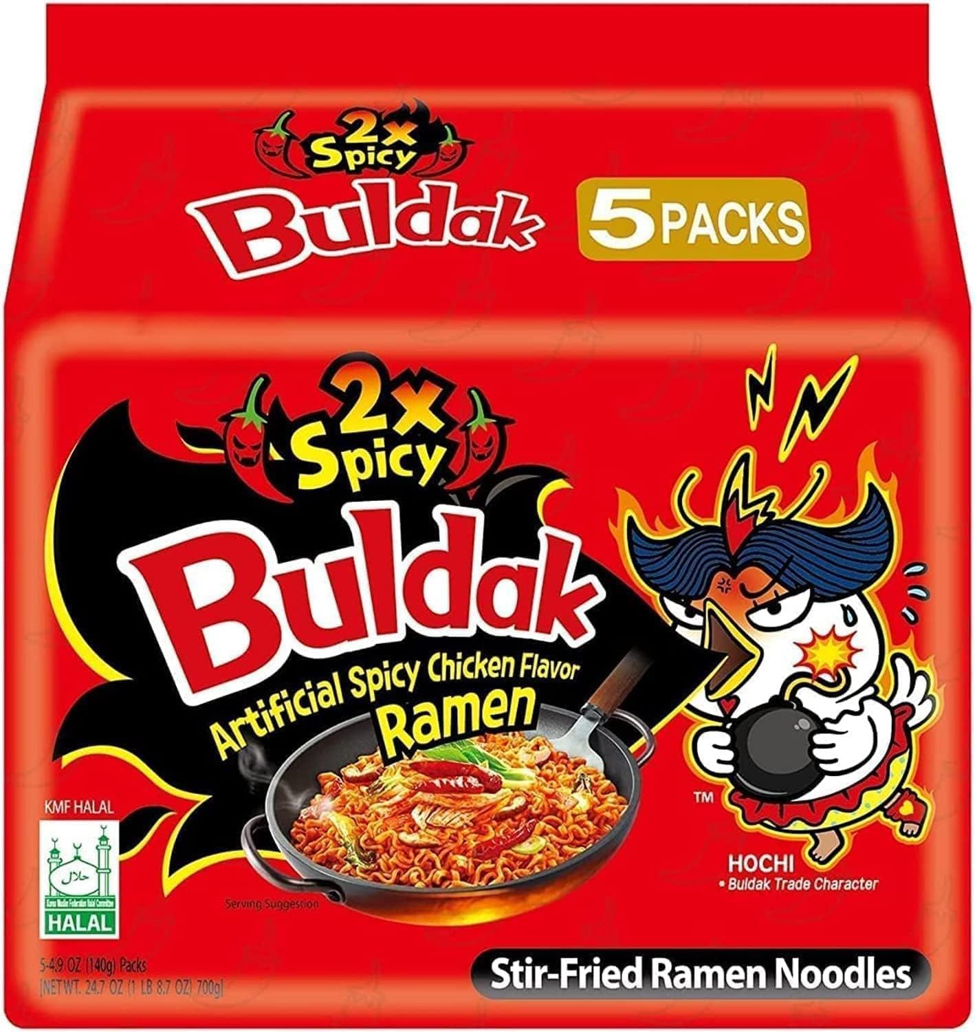 BULDAK 2X SPICY FLAVOUR RAMEN MULTI PACK (5X140GM)