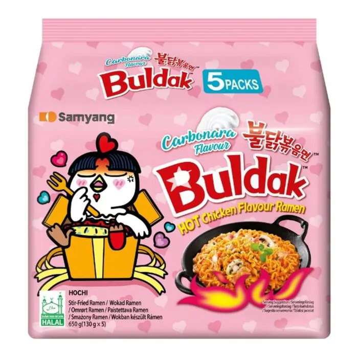BULDAK CARBONARA FLAVOUR RAMEN MULTI PACK (5X130GM)