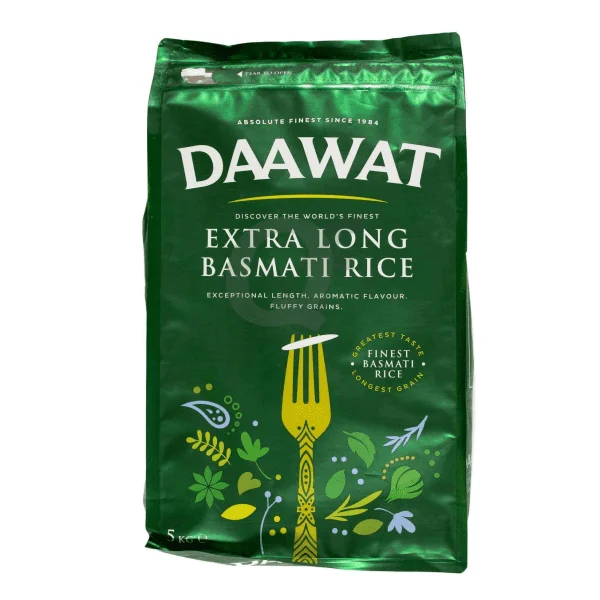 DAAWAT EX-LONG BASMATI RICE 5KG PM-£9.99