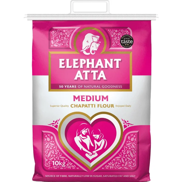 ELEPHANT ATTA MEDIUM  (CHAPATTI FLOUR) 10KG PM-£9.99