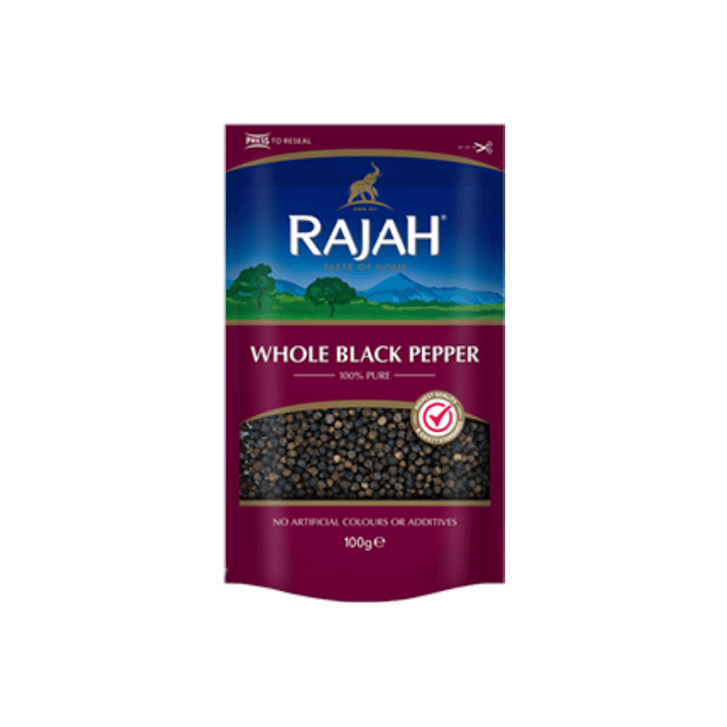 RAJAH WHOLE BLACK PEPPER 10X100G (DISC)