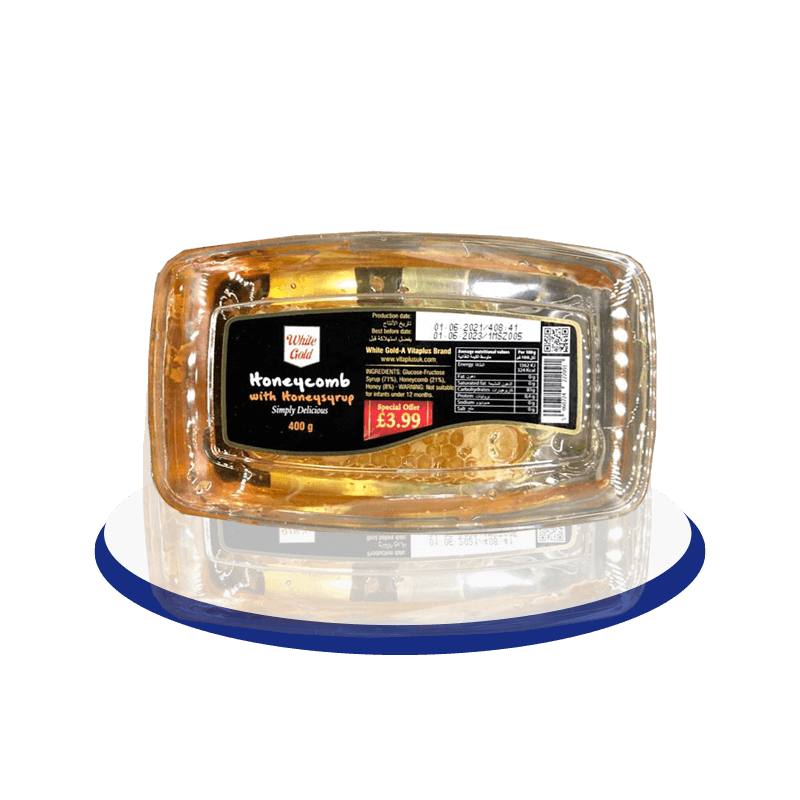 WHITE GOLD HONEY COMB WITH SYRUP 12X400GM