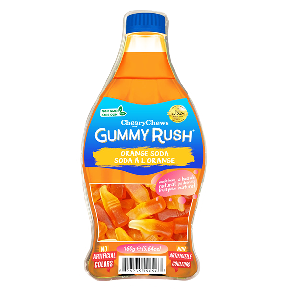 GUMMY RUSH ORANGE SODA BOTTLE 160GM - (V20)
