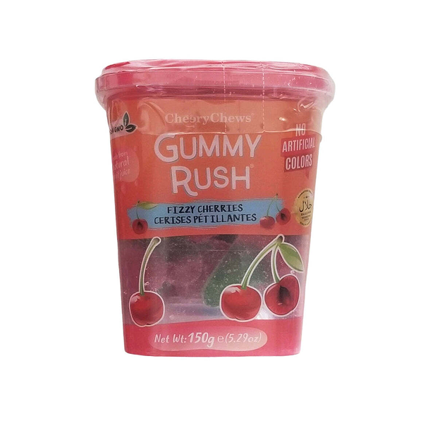 GUMMY RUSH FIZZY CHERRIES (TUB) 175GM- (V20)
