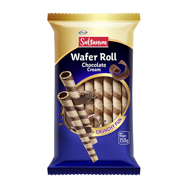 SULTANIM CHOCOLATE CREAM WAFER ROLLS 150GM